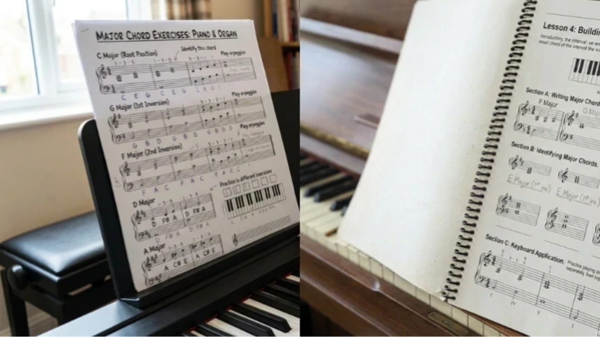 Acordes Básicos no Piano e Órgão: Guia para Iniciantes